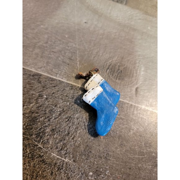 Mini blue stocking Mistletoe heart star ornament xmas - Picture 3 of 3